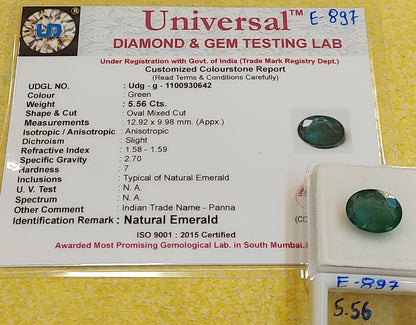 5.56 Carat NAtural Zambain Emerald Gemstone