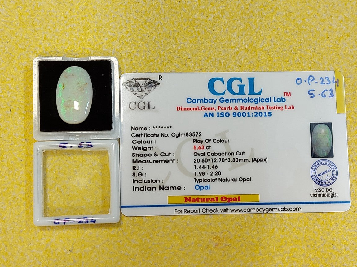 5.63 Carat Natural Opal Stone