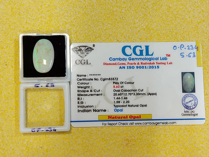 5.63 Carat Natural Opal Stone