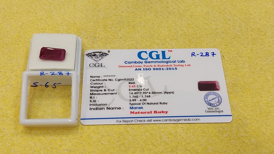 5.65 Carat Natural Old Ruby