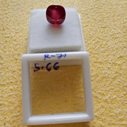 R-71 5.66 Carat Natural Old Ruby