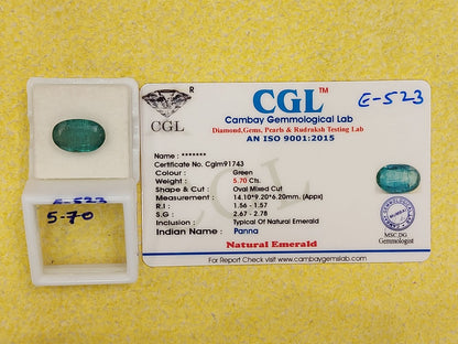 5.70	Carat Natural Emerald Stone