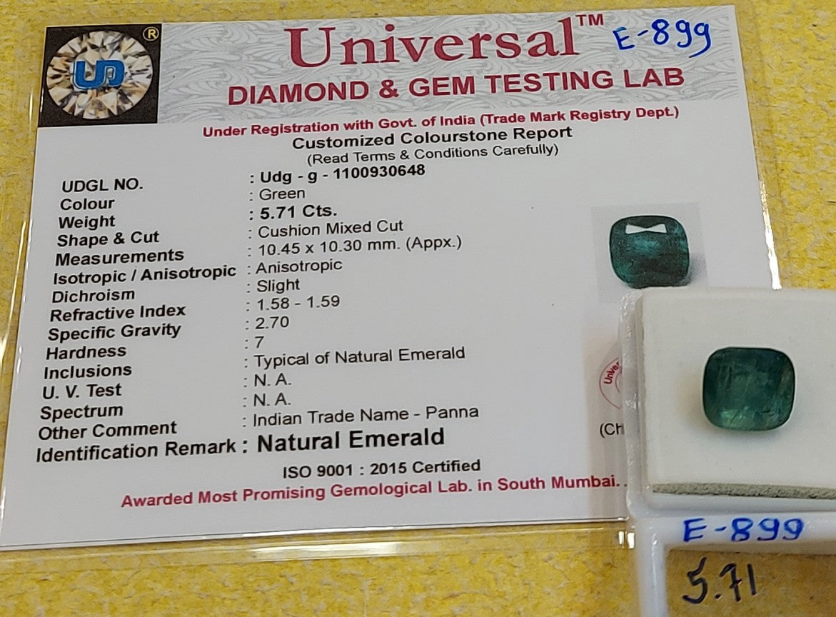 5.71 carat Natural Zambian Emerald Gemstone
