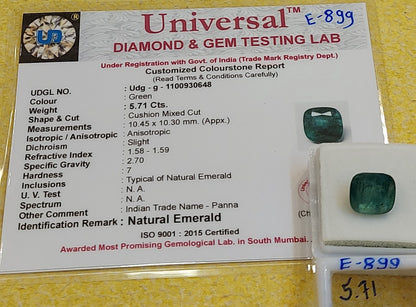 5.71 carat Natural Zambian Emerald Gemstone