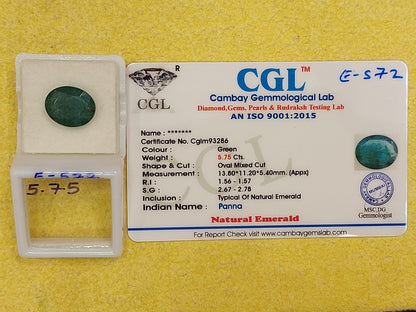 5.75	Carat Natural Emerald Stone