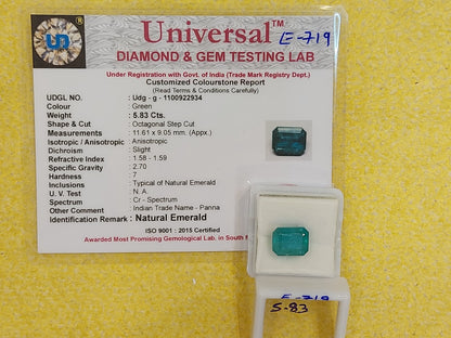 5.83 Carat Natural Emerals Stone