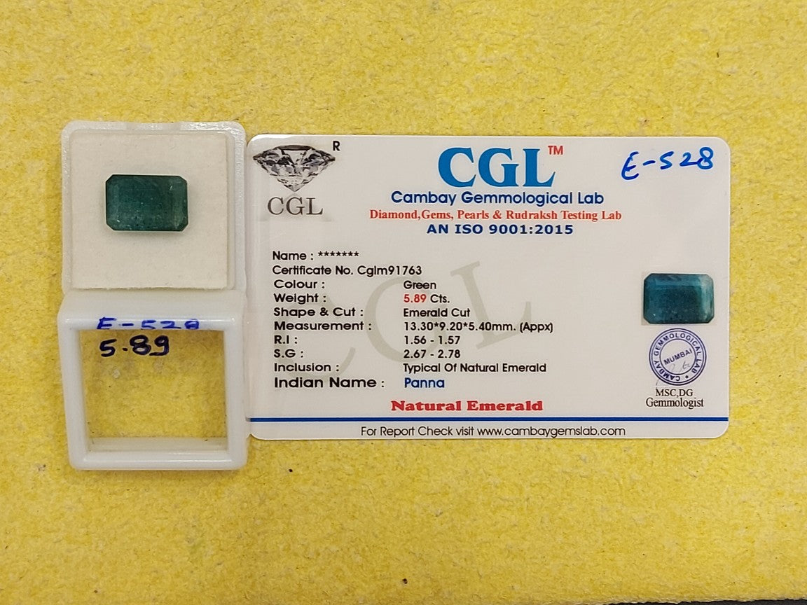 5.89 Carat Natural Emerald Stone