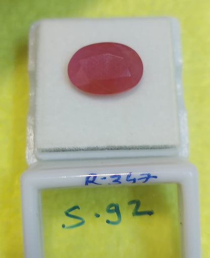 R-347 5.92 Carat Natural Old Ruby