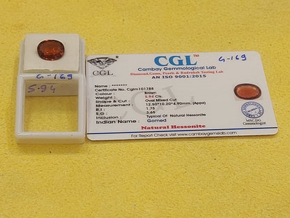 5.94 G-169 Carat Natural Garnet