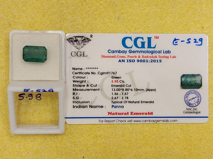 5.98 Carat Natural Emerald Stone