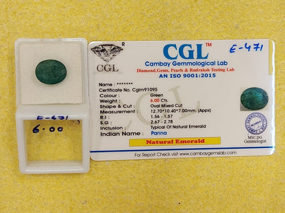 6.00 Carat Natural Emerald Stone