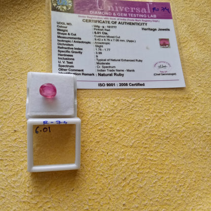 6.01 Carat Natural Old Ruby