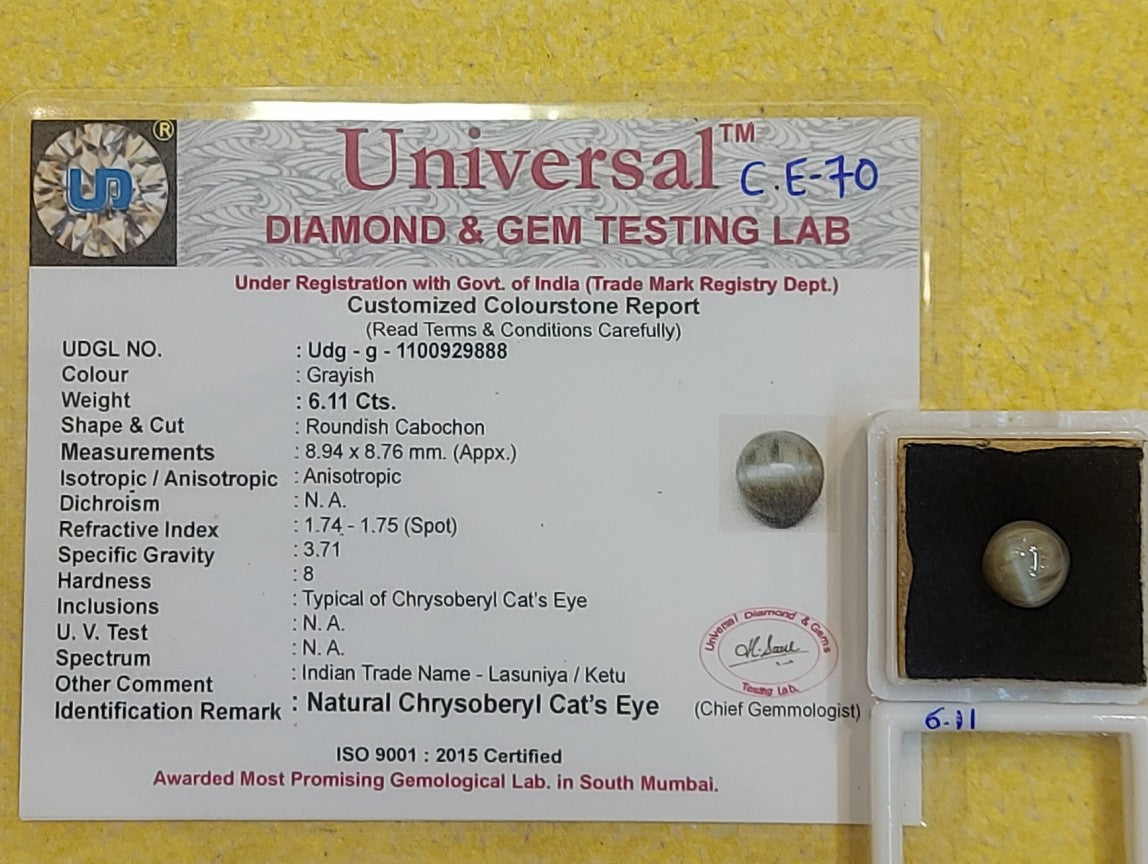 6.11 Carat Natural Cat's Eye Stone