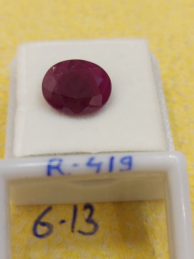 6.13 Carat Natural Old Ruby