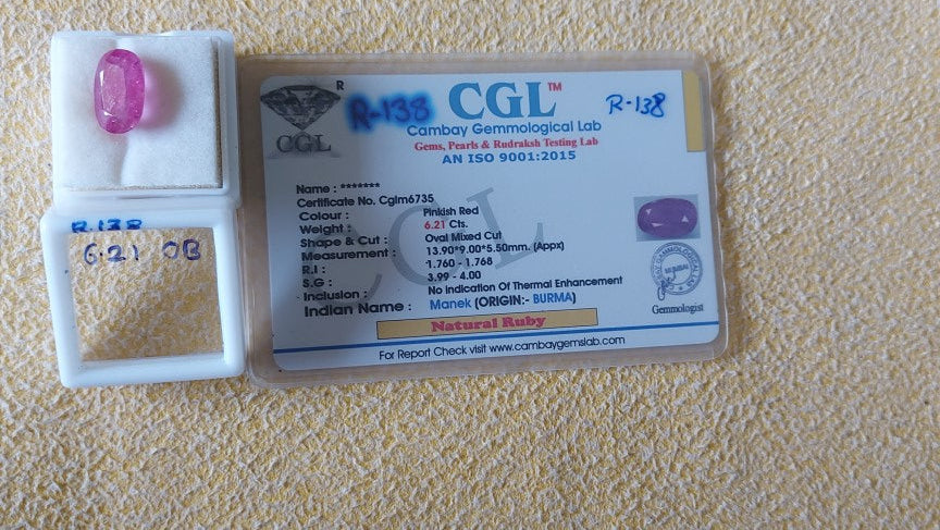 6.21 Carat Natural Old Ruby