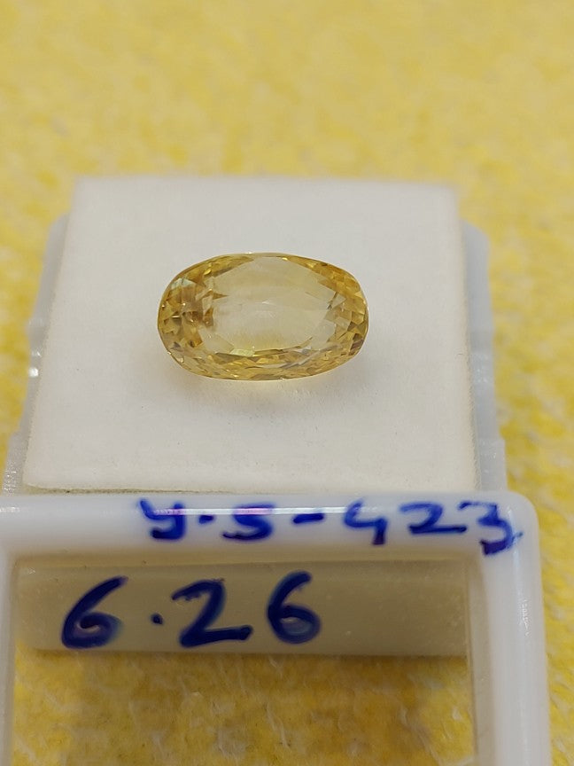 6.26 Carat Natural Yellow Sapphire Stone