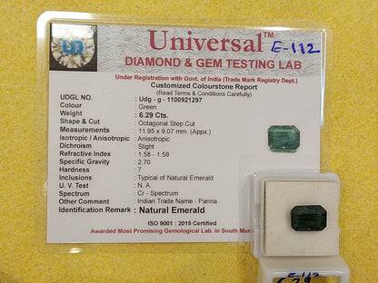 6.29 Carat Natural Emerald Stone