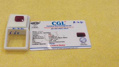 6.60 Carat Natural Old Ruby