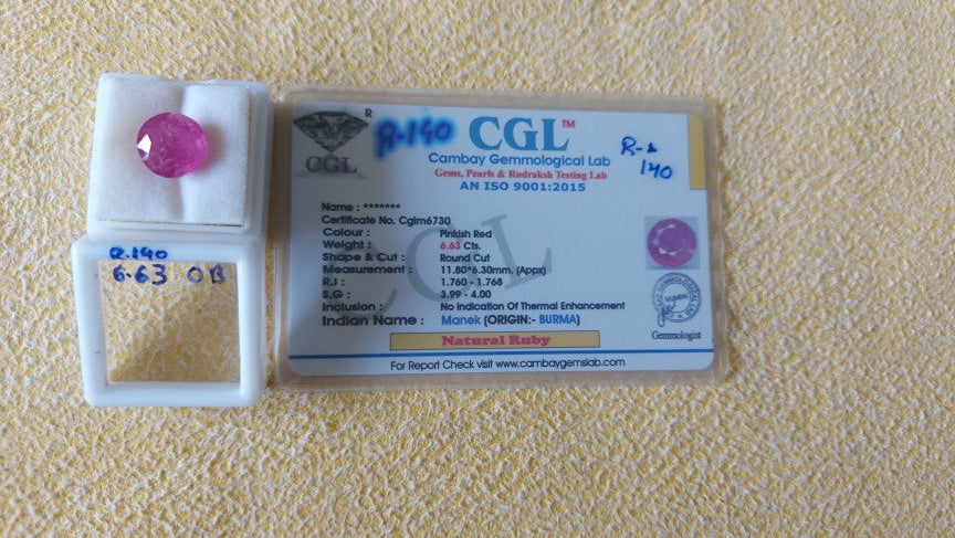 6.63 Carat Natural Old Ruby
