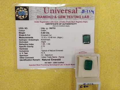 6.80 Carat Natural Emerald Stone