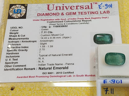 7.11 Carat Natural Zambian Emerald Gemstone