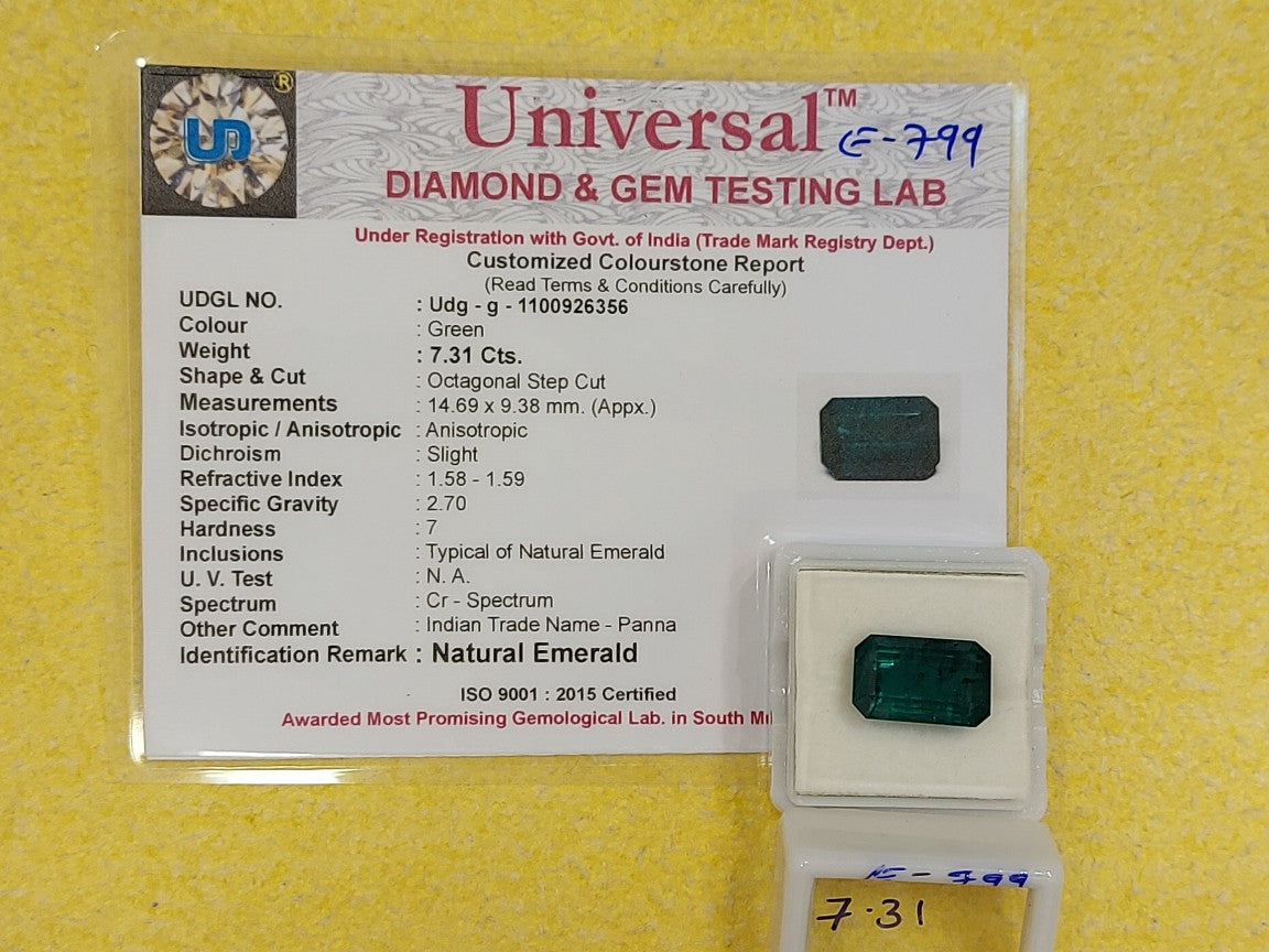 7.31 Carat Natural Emerald Stone