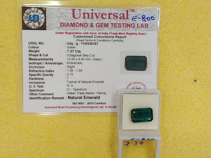7.37 Carat Natural Emerald Stone