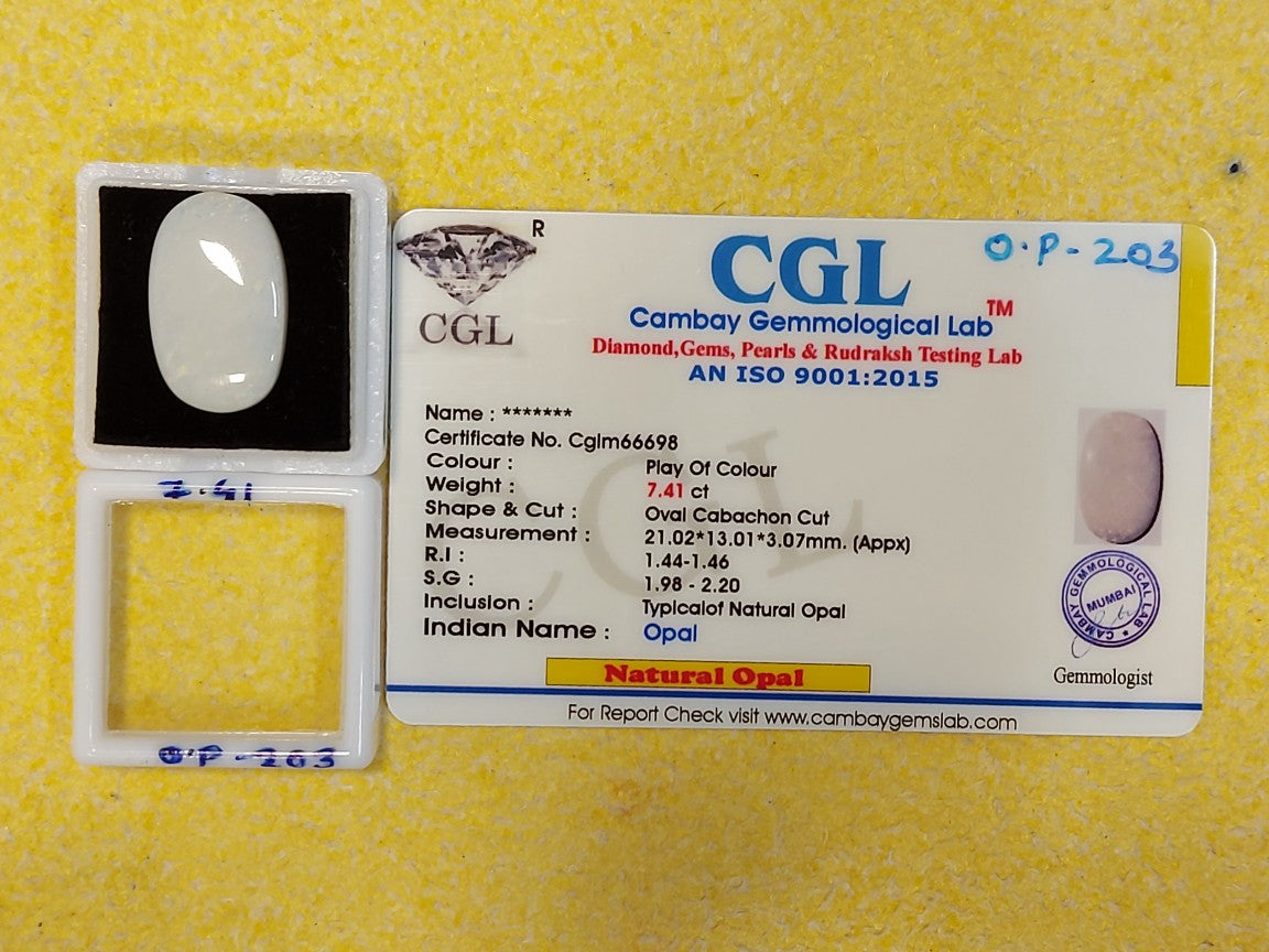 7.41 Carat Natural Opal Stone