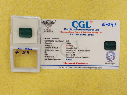7.59	Carat Natural Emerald Stone