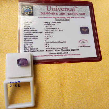 7.60 Carat Natural Blue Sapphire Stone