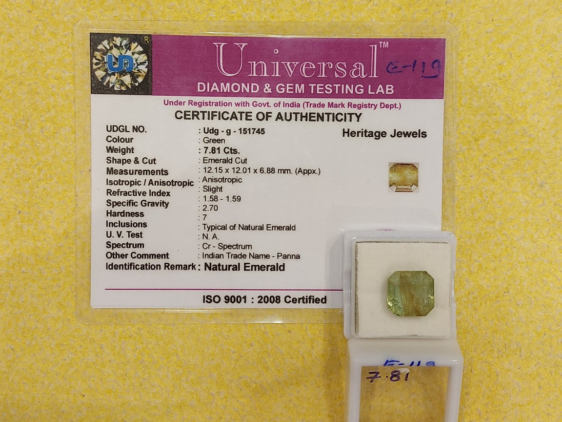 7.81	Carat Natural Emerald Stone