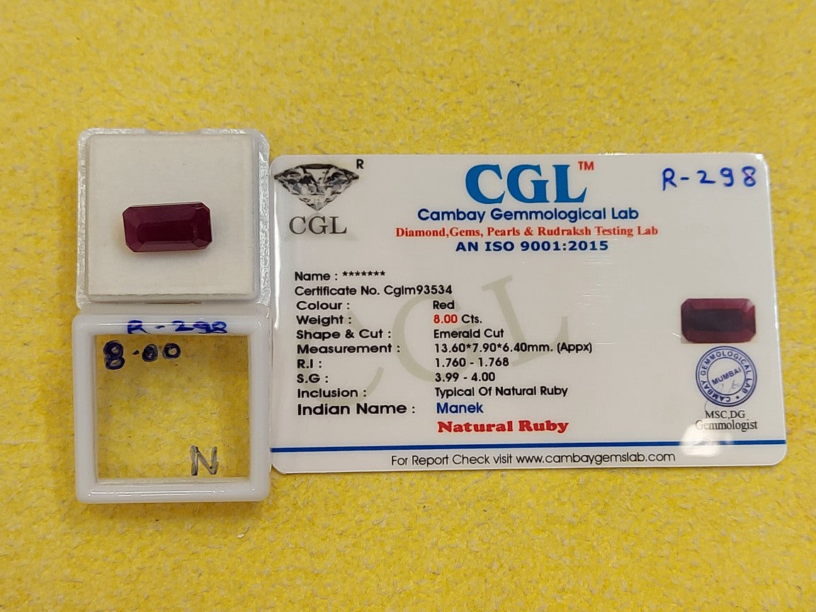 8.00 Carat Natural Ruby Stone