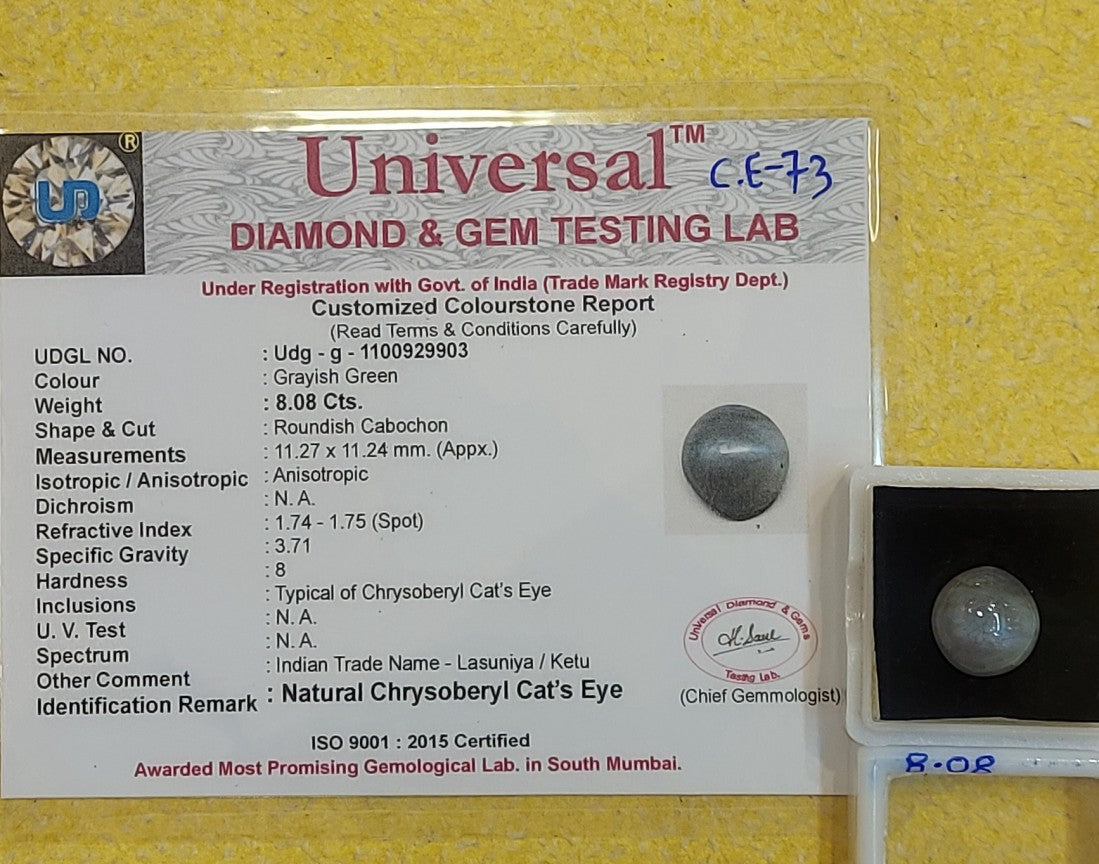 8.08 Carat Natural Cat's Eye Stone