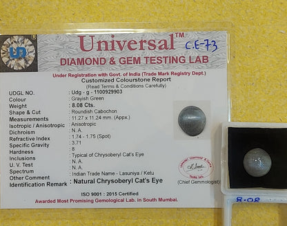 8.08 Carat Natural Cat's Eye Stone