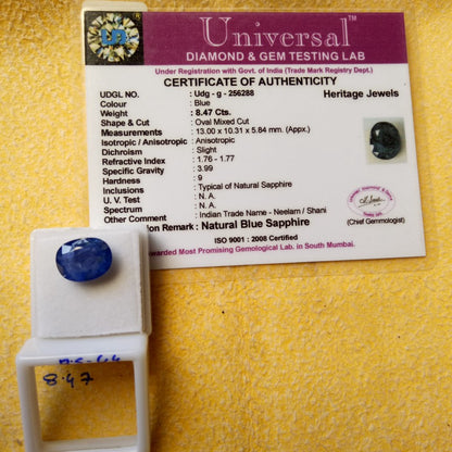 8.47 Carat Natural Blue Sapphire Stone