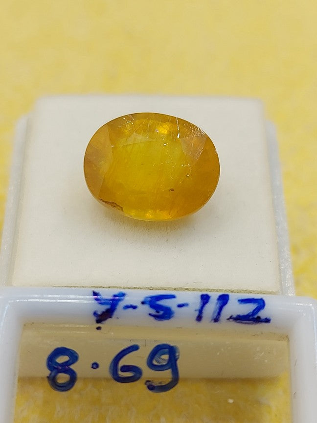 8.69 Carat Natural Yellow Sapphire Stone