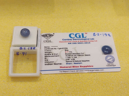8.71 Carat Natural Blue Sapphire Stone
