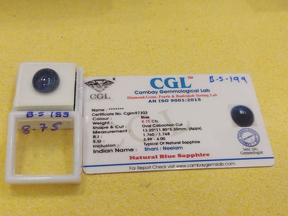 8.75 Carat Natural Blue Sapphire Stone
