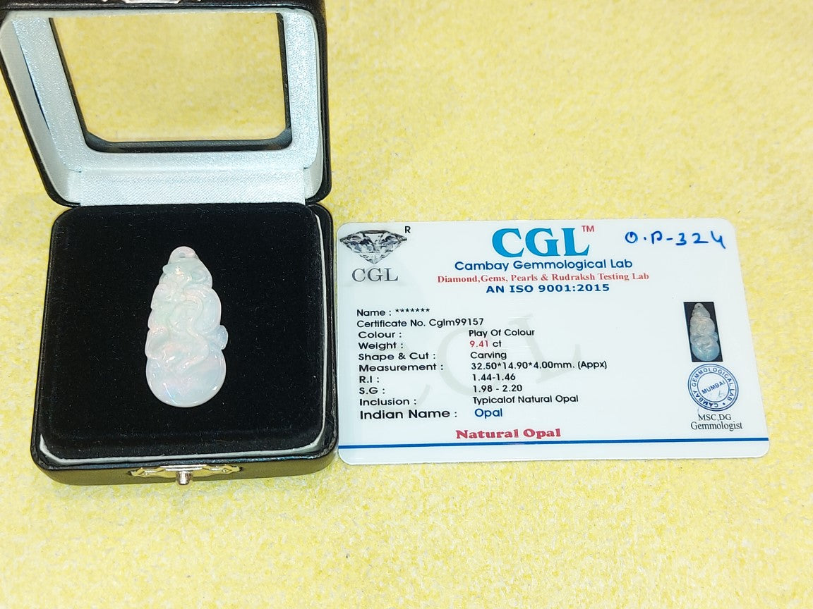 9.41 Carat Natural Opal Stone rare Antique premium carving