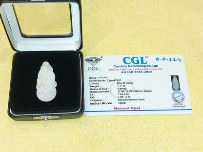 9.41 Carat Natural Opal Stone rare Antique premium carving