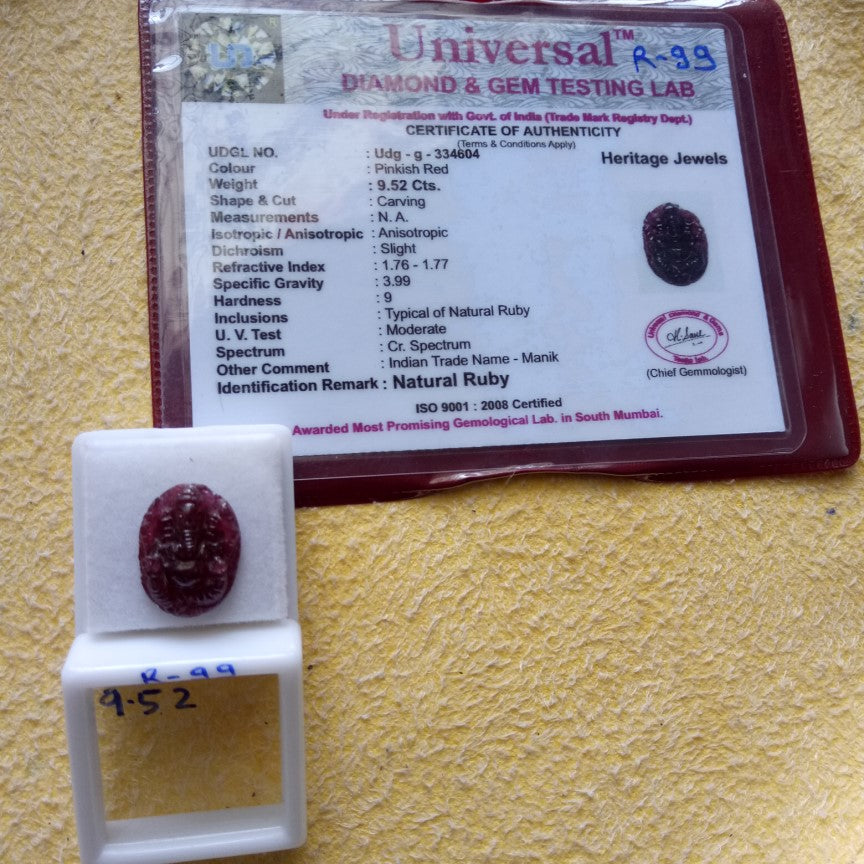 9.52 Carat Natural Old Ruby