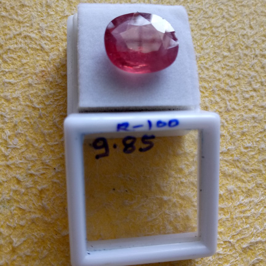 R-100 9.85 Carat Natural Old Ruby