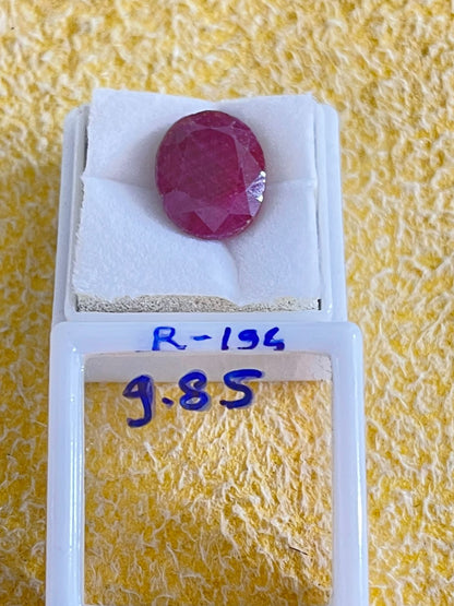 R-194 9.85 Carat Natural Old Ruby