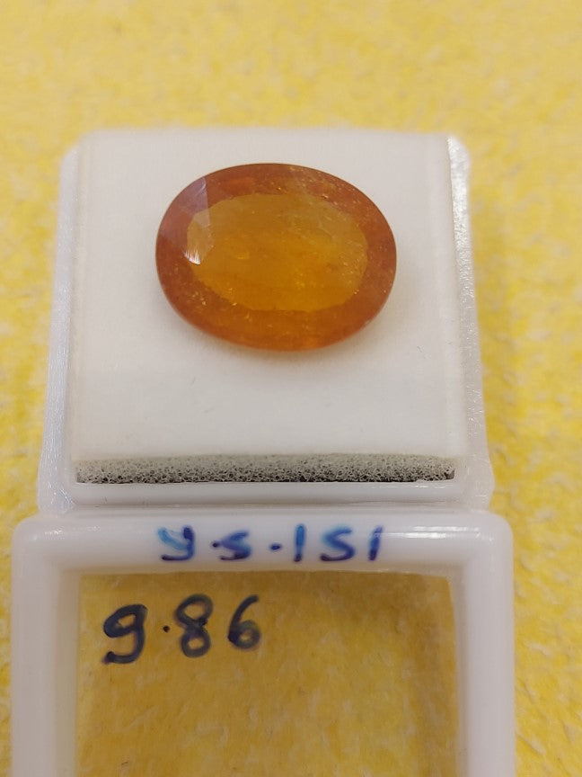 9.86 Carat Natural Yellow Sapphire Stone