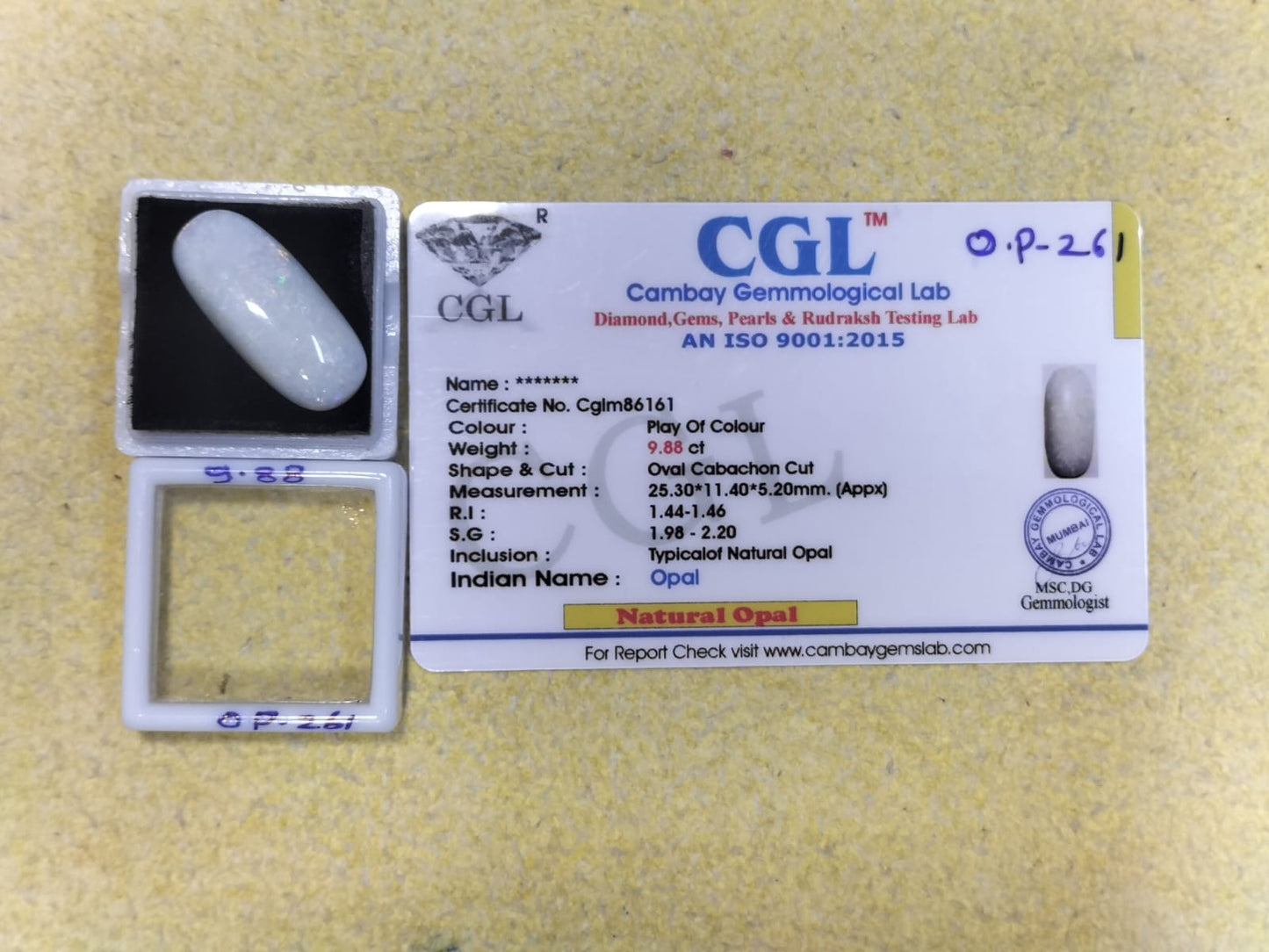 9.88 Carat Natural Opal Stone