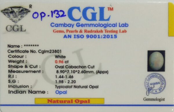 0.96 Carat Natural Australian Opal Stone - Image 2