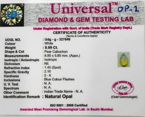 0.99 Carat Natural Australian Opal Stone - Image 2