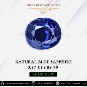 0.37 Carat Natural Blue Sapphire Stone