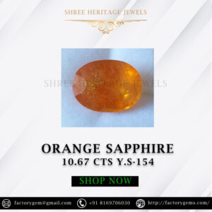 10.67 Carat Natural Orange Sapphire Stone