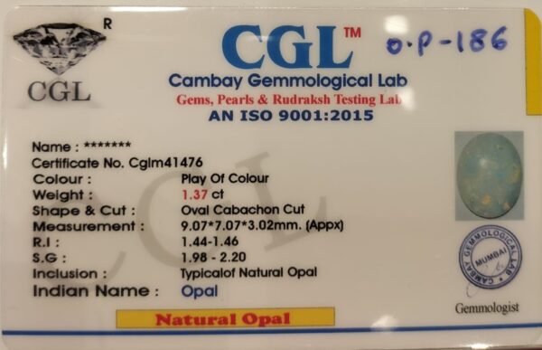 1.37 Carat Natural Australian Opal Stone - Image 2